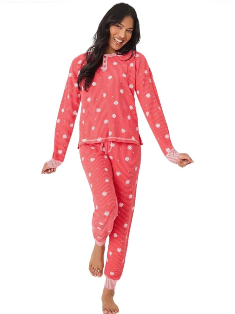 P.J. SALVAGE Ski Jammie Classics Snowflake Wishes Pajama Set Size M NWT